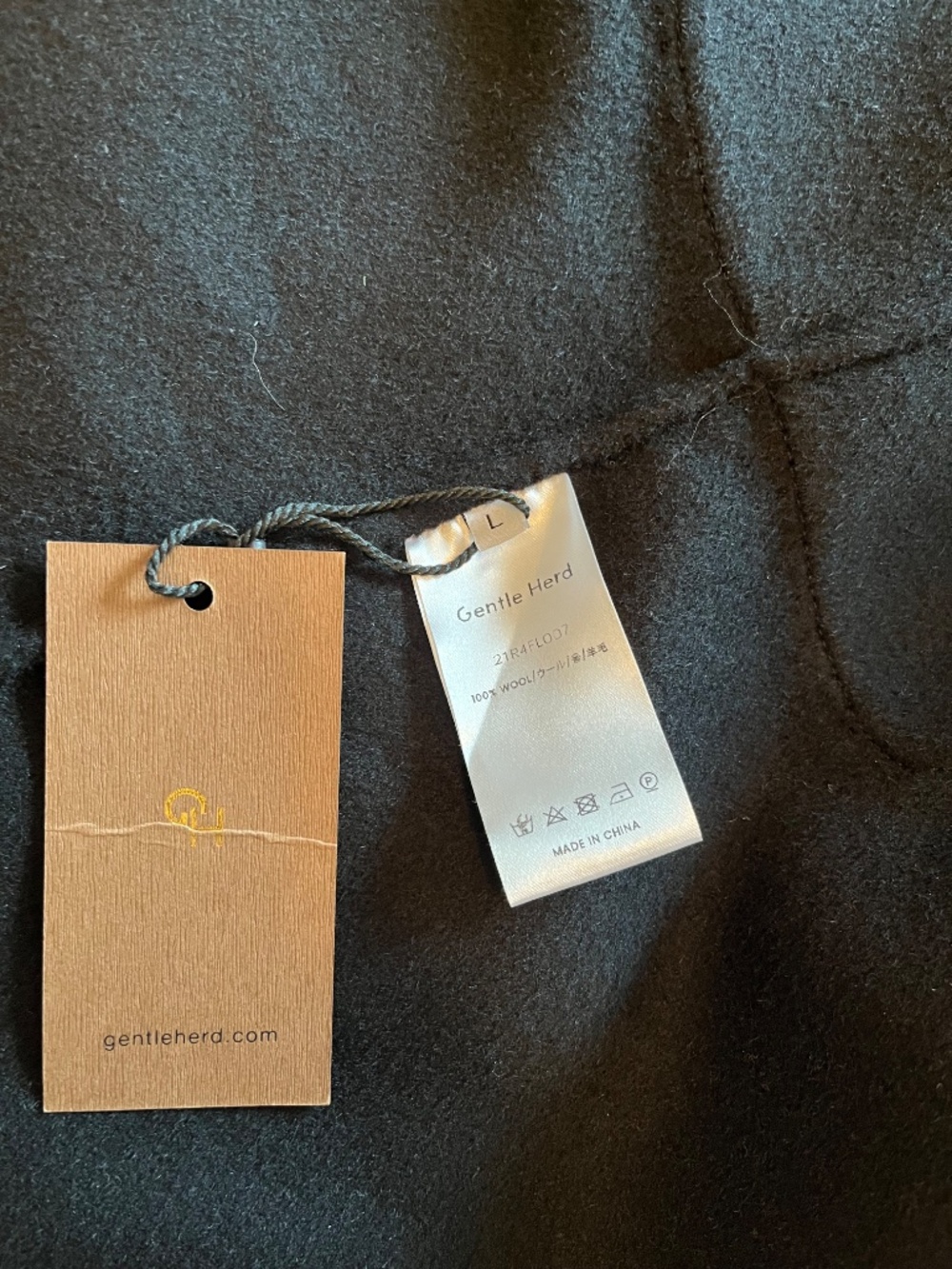 NWOT Gentle Herd 100% Wool Belted Wrap Coat - Black, Large - Picture 7 of 7